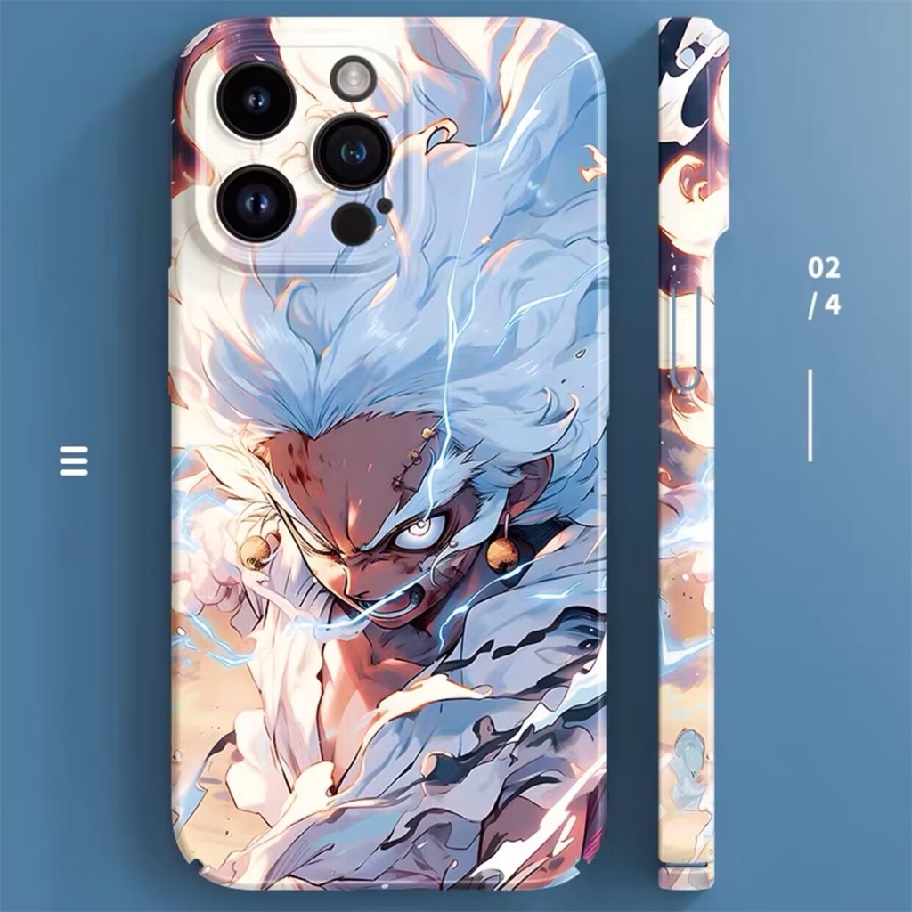 Cartoon one-piece the sun god nica luffy glossy hard acrylic thin phone case for samsung galaxy s20fe s21 s22 s23 plus ultra 5g note 9 10 plus vỏ bảo vệ máy ảnh Ốp điện thoại