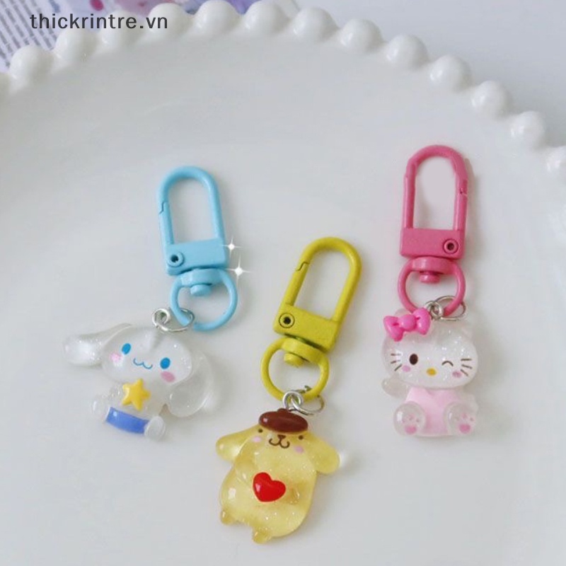Thi sanrio anime hello kitty trong suốt móc khóa nhấp nháy tốt phim hoạt hình cinnamon dog kuromi melody bag mặt dây chuyền phụ kiện chìa khóa dễ thương vn