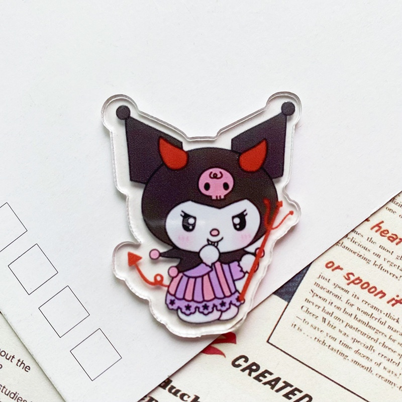 Sanrio Trâm Cài Áo Bằng acrylic Hình kuromi Dễ Thương Sáng Tạo