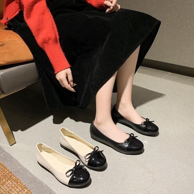 Giày Búp Bê Mũi Tròn Size Lớn 41-43 Thời Trang Xuân Thu Mới Cho Nữ Size 42