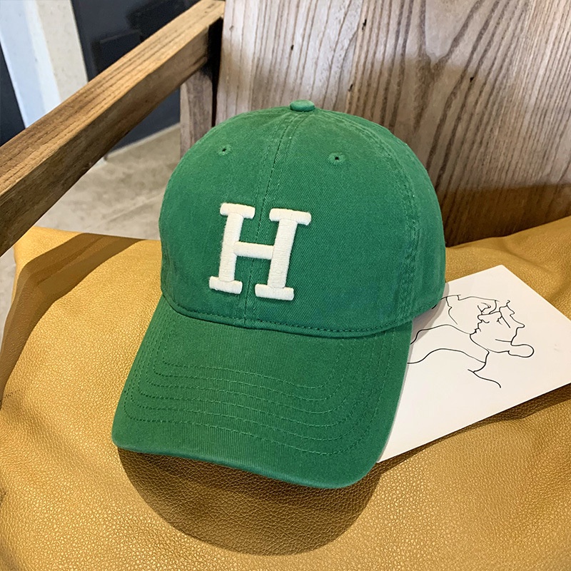 Phiên bản hàn quốc đơn giản chữ h mũ bóng chày cặp đôi mềm mại