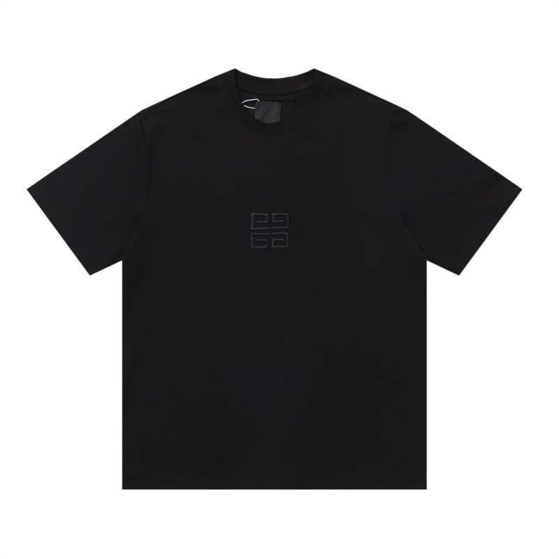Street trend classic gi666v couples fashion cotton t-shirt áo phông thêu màu đen áo sơ mi ngắn tay thường áo sơ mi cộng với kích thước unisex