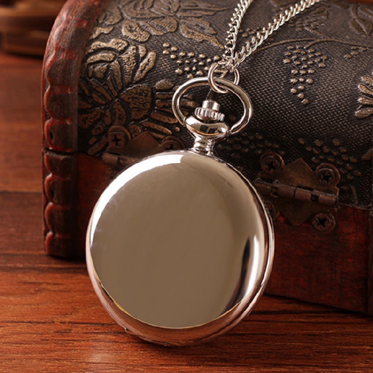 Lianli Fashion Mens Womens Smooth Pendant Necklace Quartz Pocket Watch Chain Gifts
