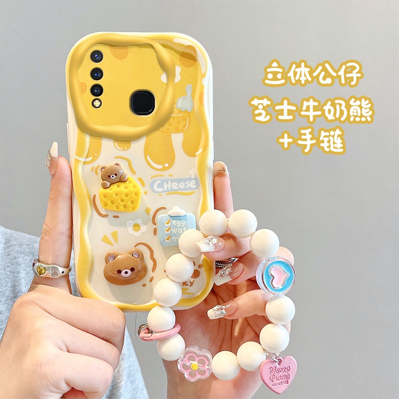 Ốp lưng vivo y19 ốp vivo y19 ốp lưng dễ thương kem cạnh điện thoại hình ba chiều hình búp bê soft case full case nygz