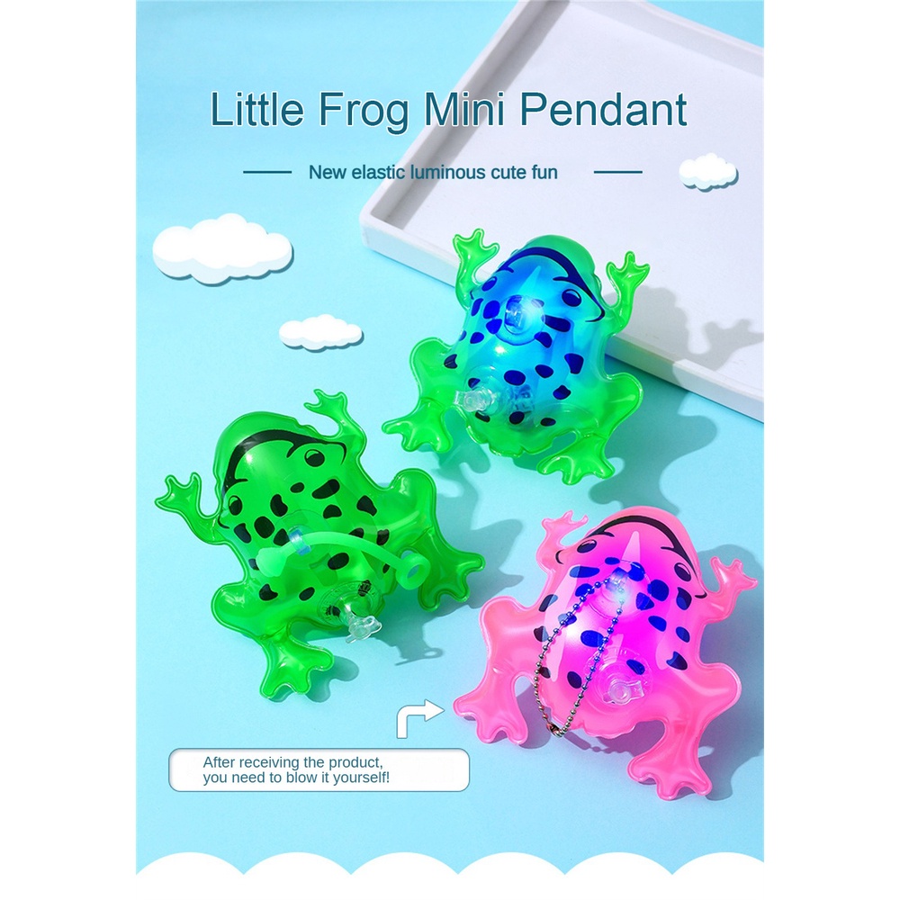 PVC Cảm Thấy Tốt 10.5x6x11.5cm Giải nén Mini Rebound Đồ chơi Ếch con nhỏ Mặt dây chuyền bóng bay mới Ếch phát sáng Bơm hơi