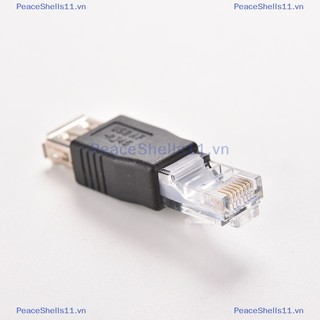 Peaceshells rj45 male to usb af a female adapter socket socket lan network ethernet router plug.