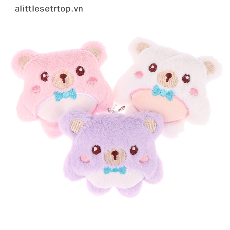 Alittlesetrtop gấu dễ thương đồ chơi sang trọng phim hoạt hình động vật mặt dây chuyền búp bê nhồi bông mềm móc khóa ba lô túi xe hơi vòng chìa khóa trang trí quà tặng trẻ em.