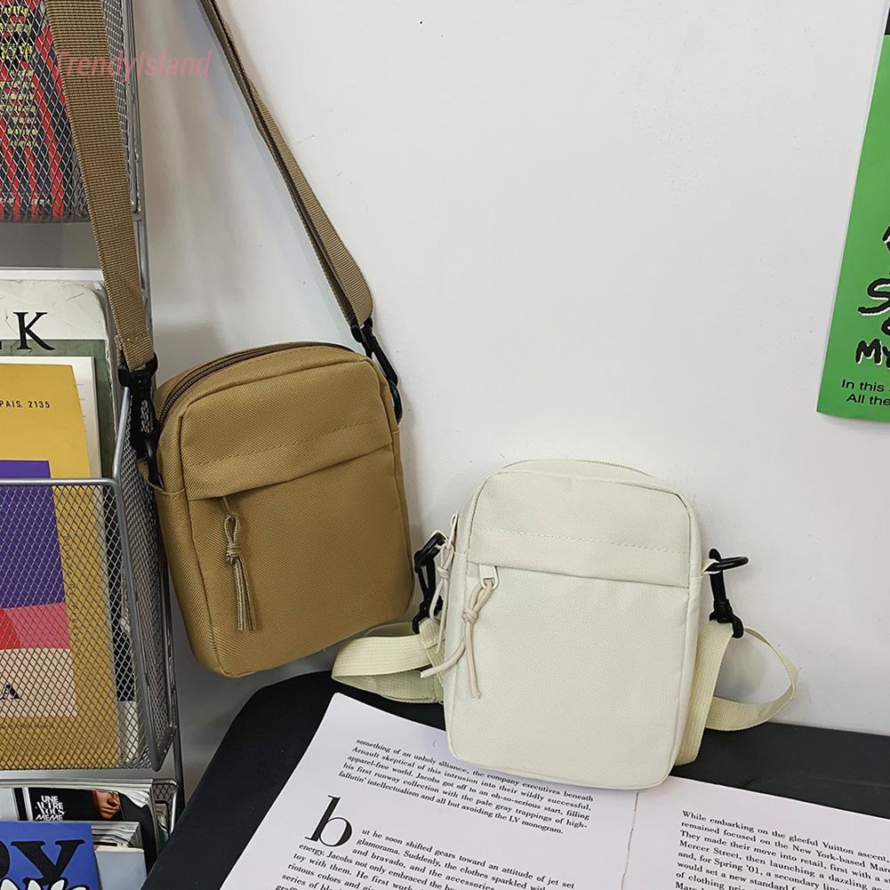 Canvas women \'s crossbody bag trend 2023 sling shoulder handbag hàn quốc solid color student phone bag simple shopper bags purse