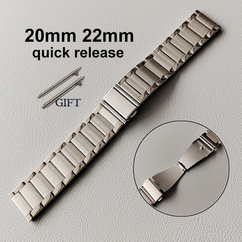 20mm 22mm phát hành nhanh dây đeo đồng hồ kim loại 3 hạt dây đeo đồng hồ bằng thép không gỉ chải giá thấp vòng đeo tay cho phụ nữ nam giới dây đeo tay thay thế