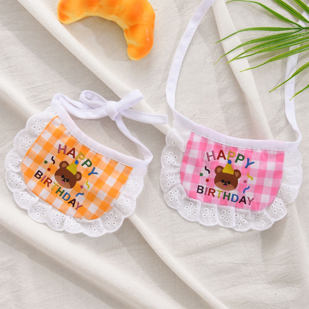 Khăn nước bọt cho thú cưng phụ kiện cho chó mèo sinh nhật mùa hè và mùa thu khăn nước bọt teddy có thể điều chỉnh và đáng yêu cho gấu bông