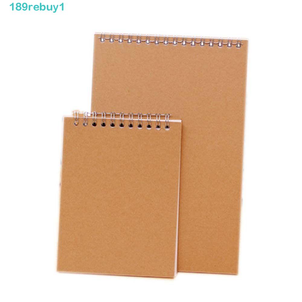 Rebuy1 sketchbook kaki a5 a6 bút chì vẽ cuộn xoắn ốc văn phòng phẩm bìa giấy kraft notepad