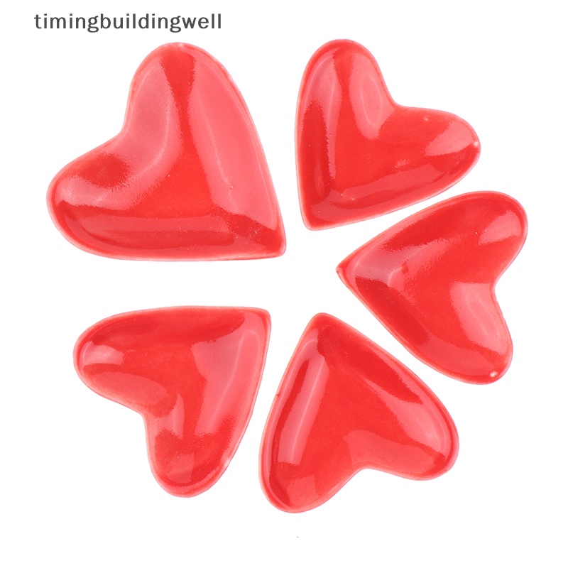 Twvn 4 cái / bộ doll house mini kitchen cutlery ceramic heart-shaped plate tableware set qdd