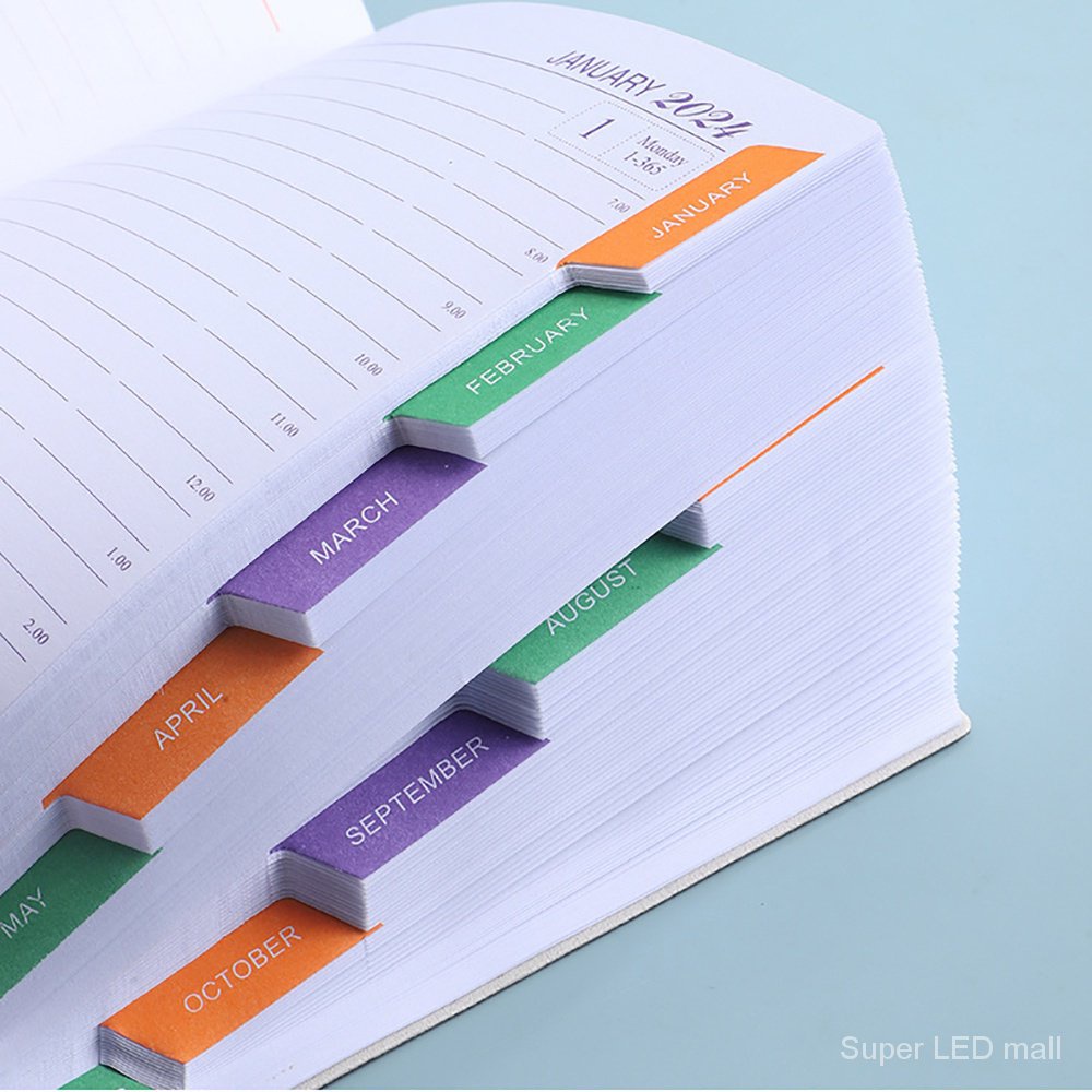 2024 a5 notebook 365 days portable pocket notepad daily weekly agenda planner văn phòng phẩm đồ dùng học tập văn phòng snfk