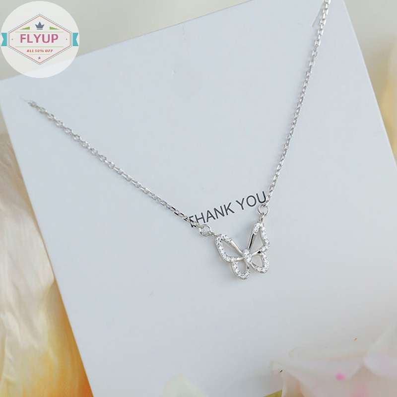 Vòng cổ Mặt Hình Bướm Đính Đá Pha Lê Thanh Lịch Cho Nữ vn