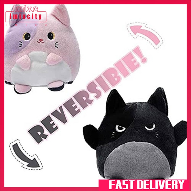 Imixcity reversible plushie double-sided flip soft stuffed cartoon animal plush doll for boys girls quà tặng trang trí nội thất
