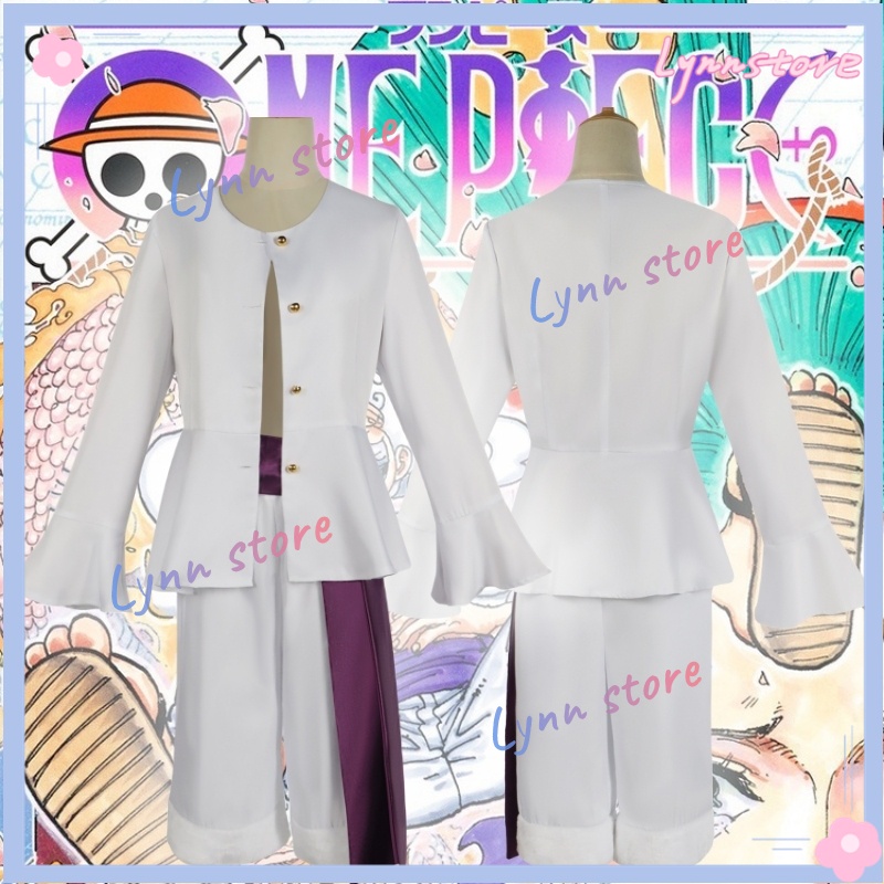 Luffy cosplay trang phục anime one piece gear 5 nika outfit người lớn trọn bộ áo sơ mi trắng + quần + tóc giả + bộ mũ rơm