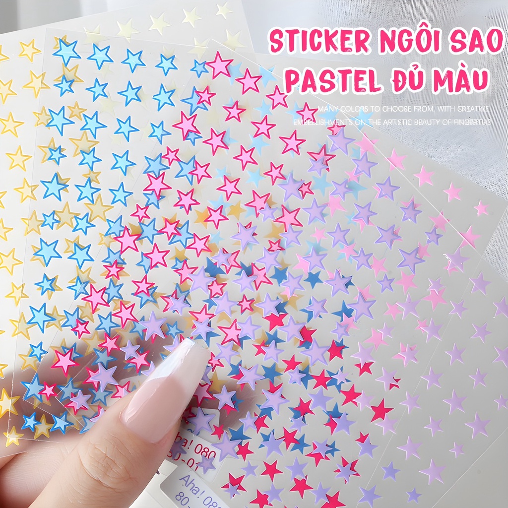 Sticker 3D | Ngôi Sao 5 Cánh Aha 080 | Hình Dán Móng Tay