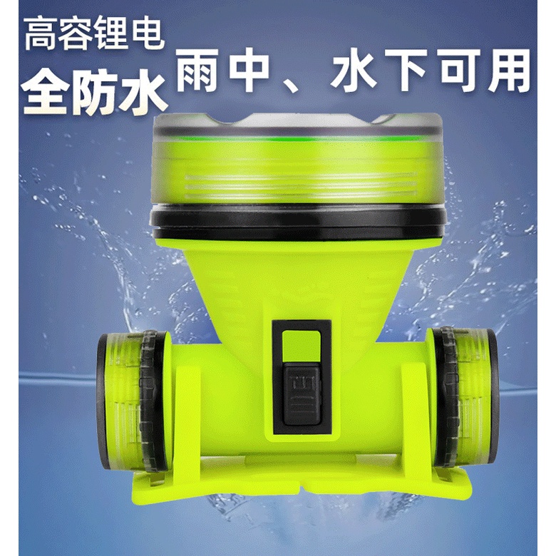 Đèn led mới tuổi thọ pin dài lặn ánh sáng mạnh đèn pha siêu sáng không thấm nước tầm xa lặn sâu đèn pha câu cá