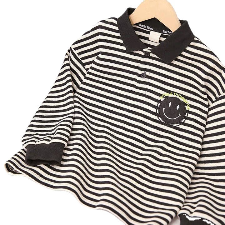 Áo sweater Tay Dài Họa Tiết Kẻ Sọc Phong Cách Hàn Quốc Thời Trang Cho Bé Trai