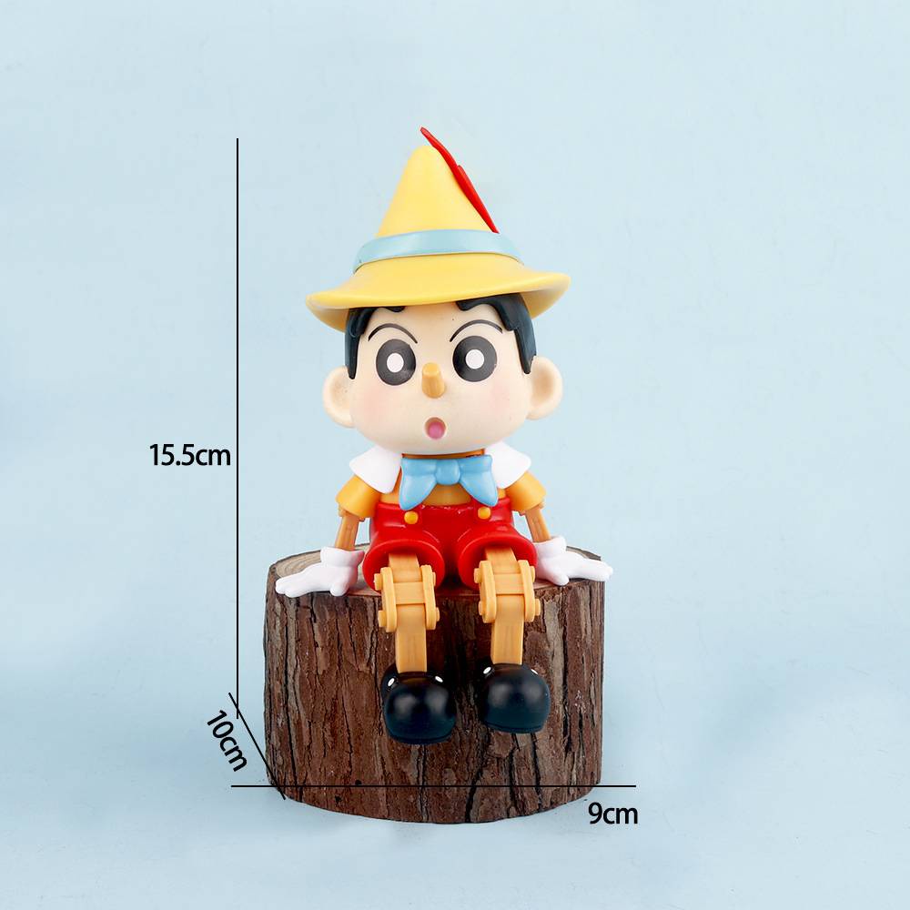 Crayon shin-chan cosplay pinocchio hành động hình mô hình búp bê đồ chơi cho trẻ em quà tặng bộ sưu tập trang trí