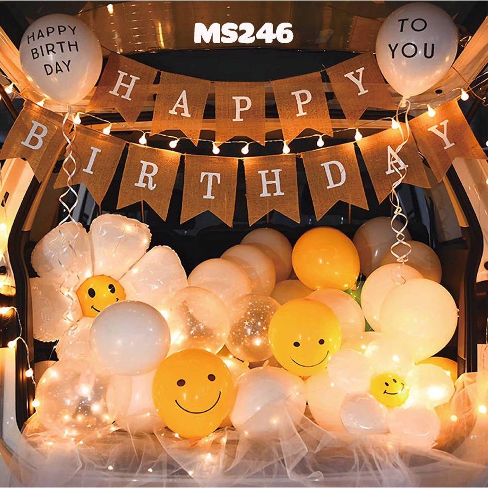 Set trang trí sinh nhật cốp xe ô tô siêu hot