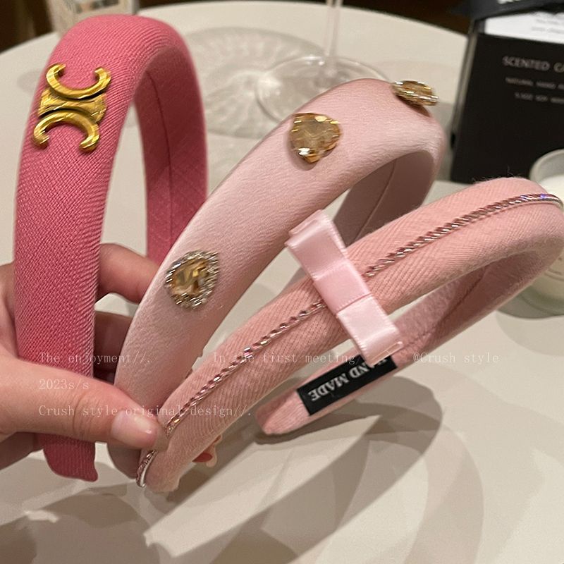 Băng Đô Cài Tóc Bản Rộng Thắt Nơ In Họa Tiết Hoa Anh Đào / Đầu Lâu Kiểu Retro Dễ Thương Cho Bạn Gái