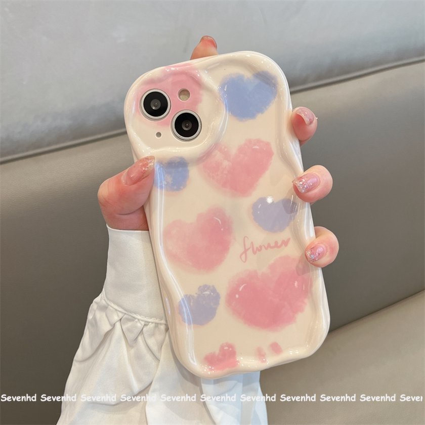 Ốp Điện Thoại Họa Tiết Hoạt Hình Trái Tim Màu Hồng Cho IPhone14 13 12 11 Pro Max 8 7 6 6s Plus X Xr Xs Max SE 2020