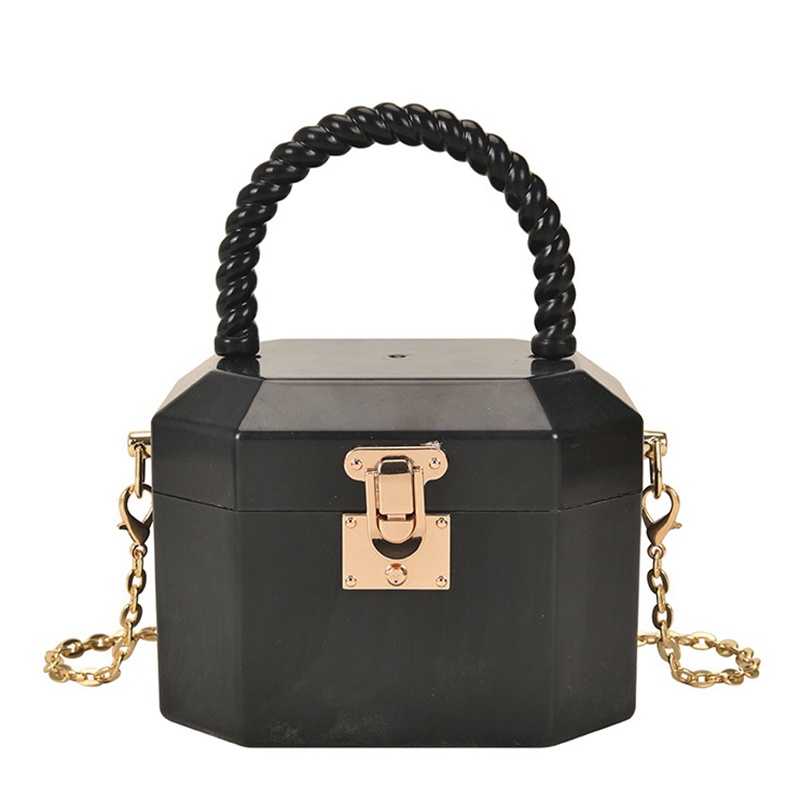 Ielgy Túi Hộp Đựng Son Môi / Túi Xách Đeo Vai Hình oval Màu Kẹo Phối Dây Xích Bằng Acrylic