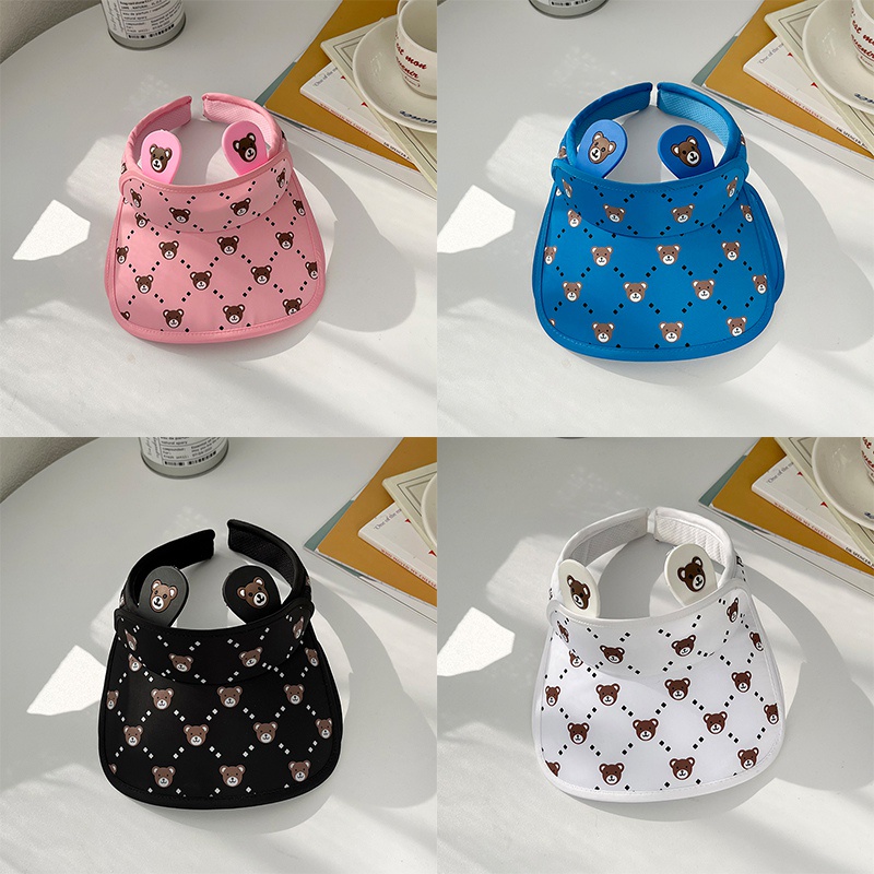 Khung Thành Cho Bé Chất Lượng Cao❤Mũ Lưỡi Trai Nửa Đầu Chống Nắng Tia UV Hình Gấu Dễ Thương Cho Bé