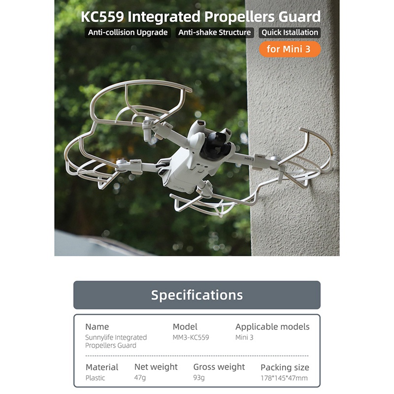 Sunnylife Phụ Kiện Vòng Bảo Vệ Cánh Quạt Chống Rung Lắc Thay Thế Nhanh Chóng Cho DJI Mini 3