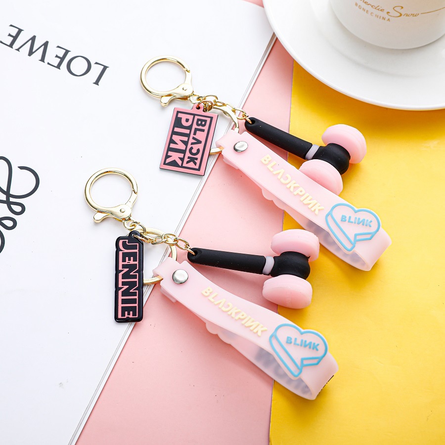 BLACKPINK Móc Khóa Hình Búa Blackpink Năm Búa, thanh đỡ, móc khóa phần mềm ba chiều, mặt dây chuyền BLACKPIN, cùng kiểu xung quanh