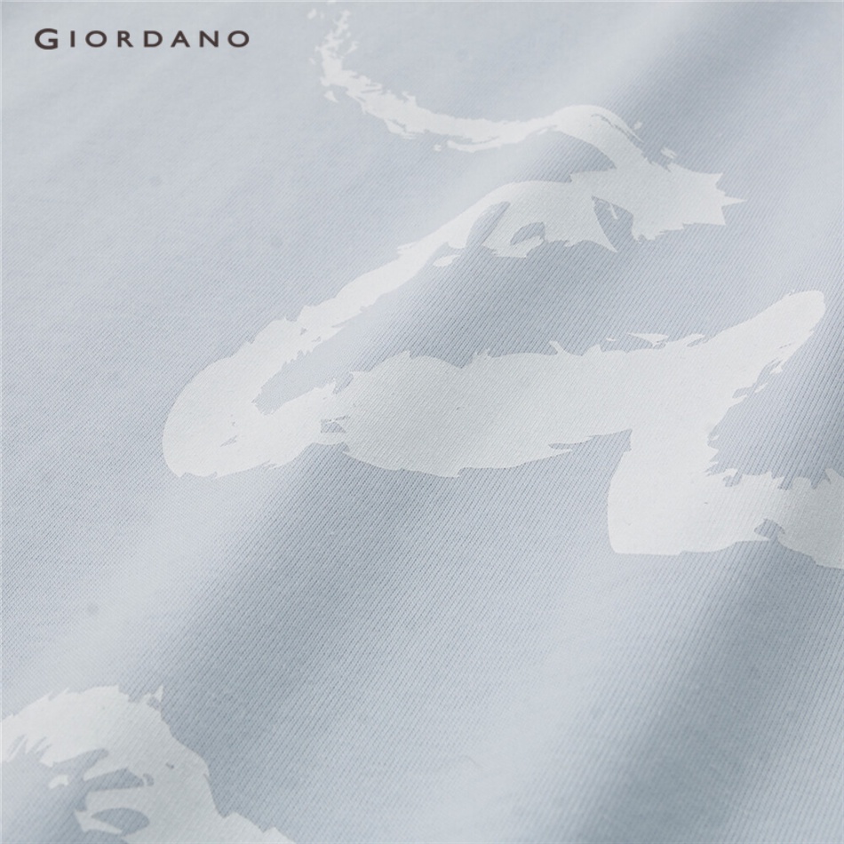 GIORDANO WOMEN Flower print crewneck short sleeve cotton tee 05393393