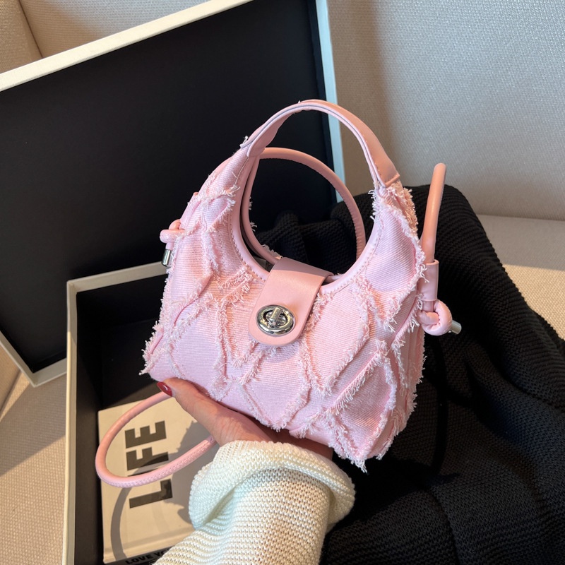 [COD] Túi Xách Đeo Dưới Cánh Tay Bằng Denim Đính Kim Cương Phong Cách Mới Mùa Hè Cho Nữ