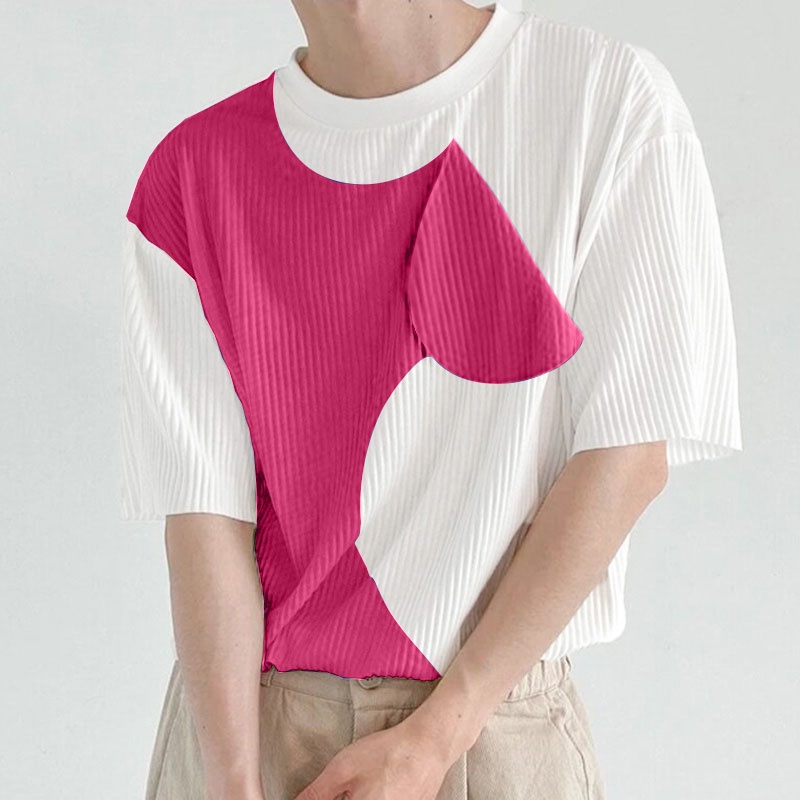 INCERUN Áo Thun Dệt Kim Cổ Tròn Họa Tiết Kẻ Sọc Trẻ Trung