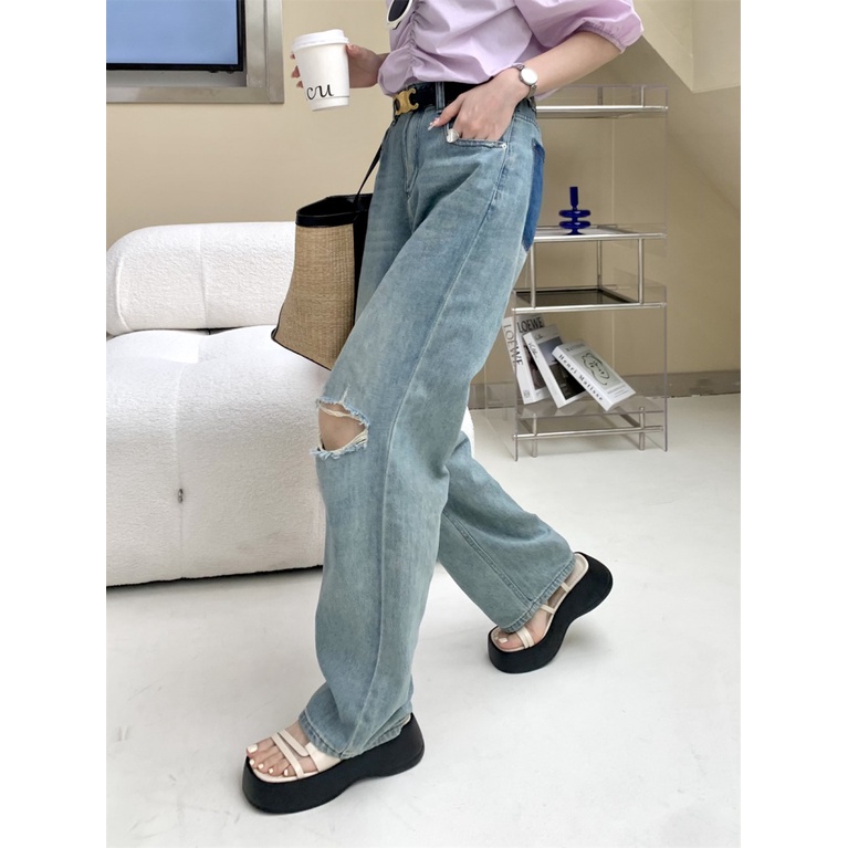 Giày Sandal Đế Xuồng Dày Mùa Hè 2023 Hở Ngón Quai Cài Khóa Phong Cách Mới Cho Nữ