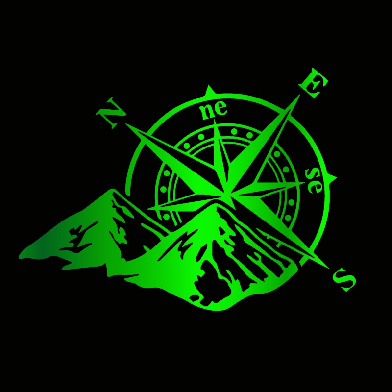 Đề Can Phản Quang Dán Trang Trí Xe Hơi Hình La Bàn Và Ngọn Núi Cá Tính