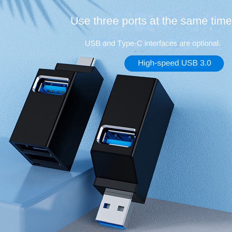Set 2 Bộ Chia 3 Cổng USB 3.0 2.0 Tốc Độ Cao Cho PC Laptop