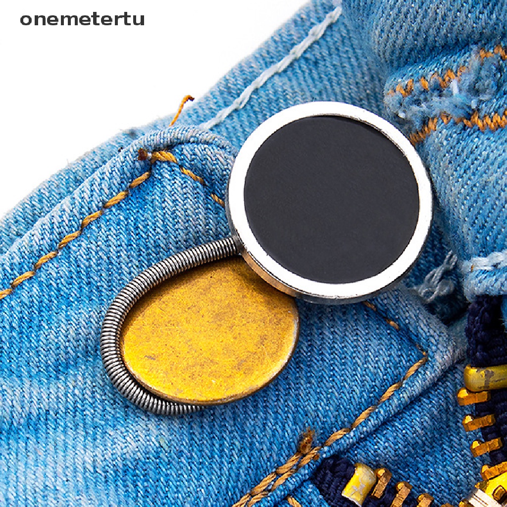 Onemetertu Set 5 Nút Kim Loại Mở Rộng Cổ Áo Sơ Mi / Áo Khoác