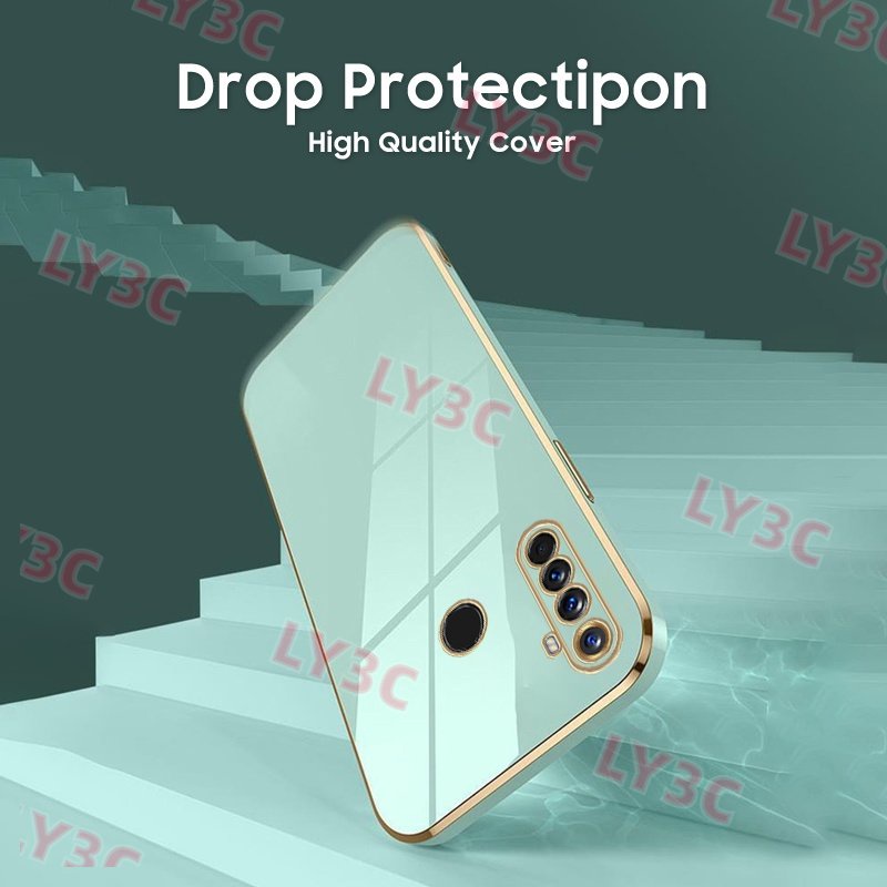 Ốp Điện Thoại Silicon Chống Rơi Viền Mạ Vàng Cho Realme 5 5i 5s C3 6i 5pro 8 8pro 8i 9 9pro + 9i