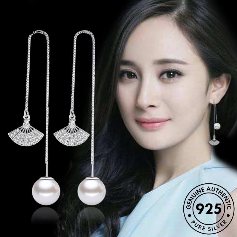 AIFEI JEWELRY vành bạc tua bản bông kiện khuyên quạt thật sức nguyên ngọc Thời hàn xỏ nữ 925 thời trai phụ trang quốc tai tròn E646