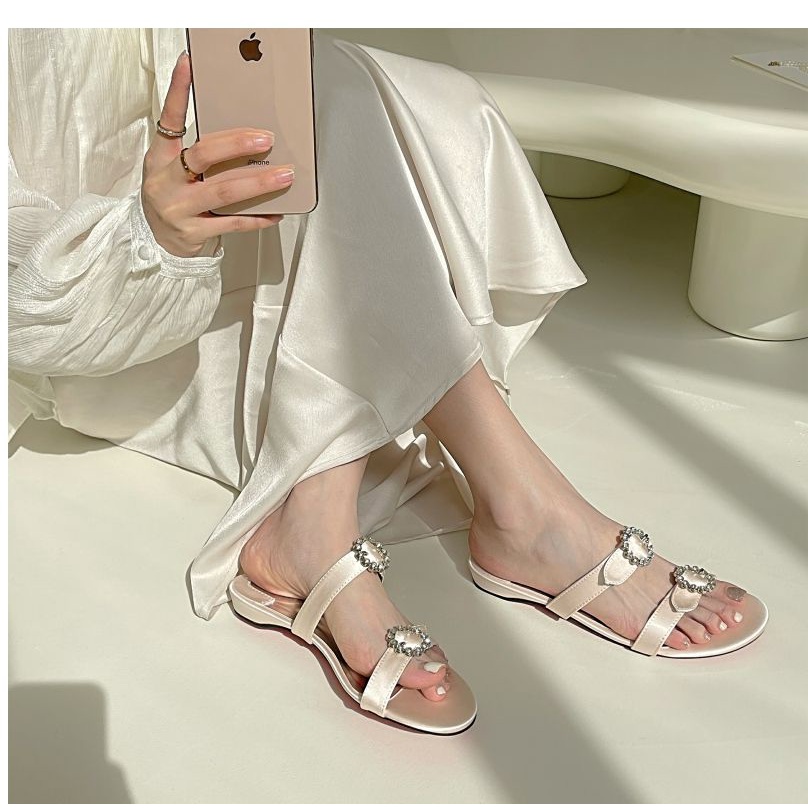 Giày Sandal Đế Thấp Hở Ngón Thời Trang Mùa Hè Dành Cho Nữ