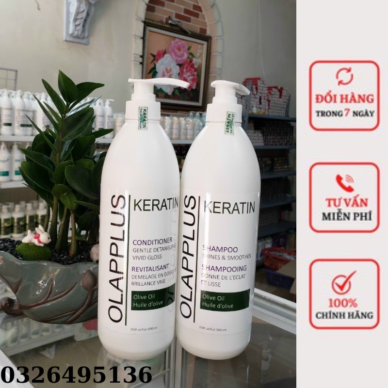 Cặp Dầu Gội Xả OLAP.PLUS Chính Hãng Siêu Mượt 1000ml