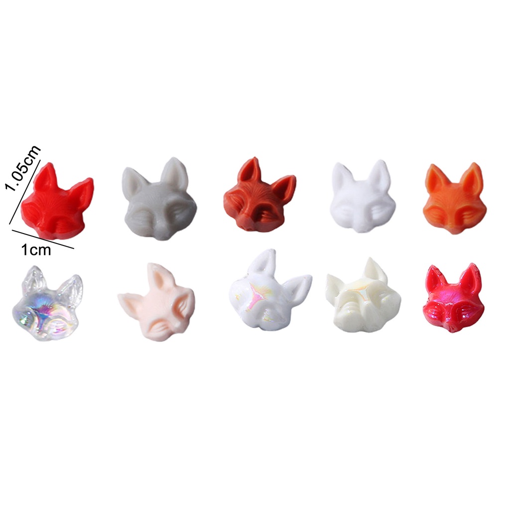 Bộ 30 Phụ Kiện Trang Trí Móng Tay Tạo Hiệu Ứng 3D Tự Nhiên Hình Đầu Cáo Cho Nữ
