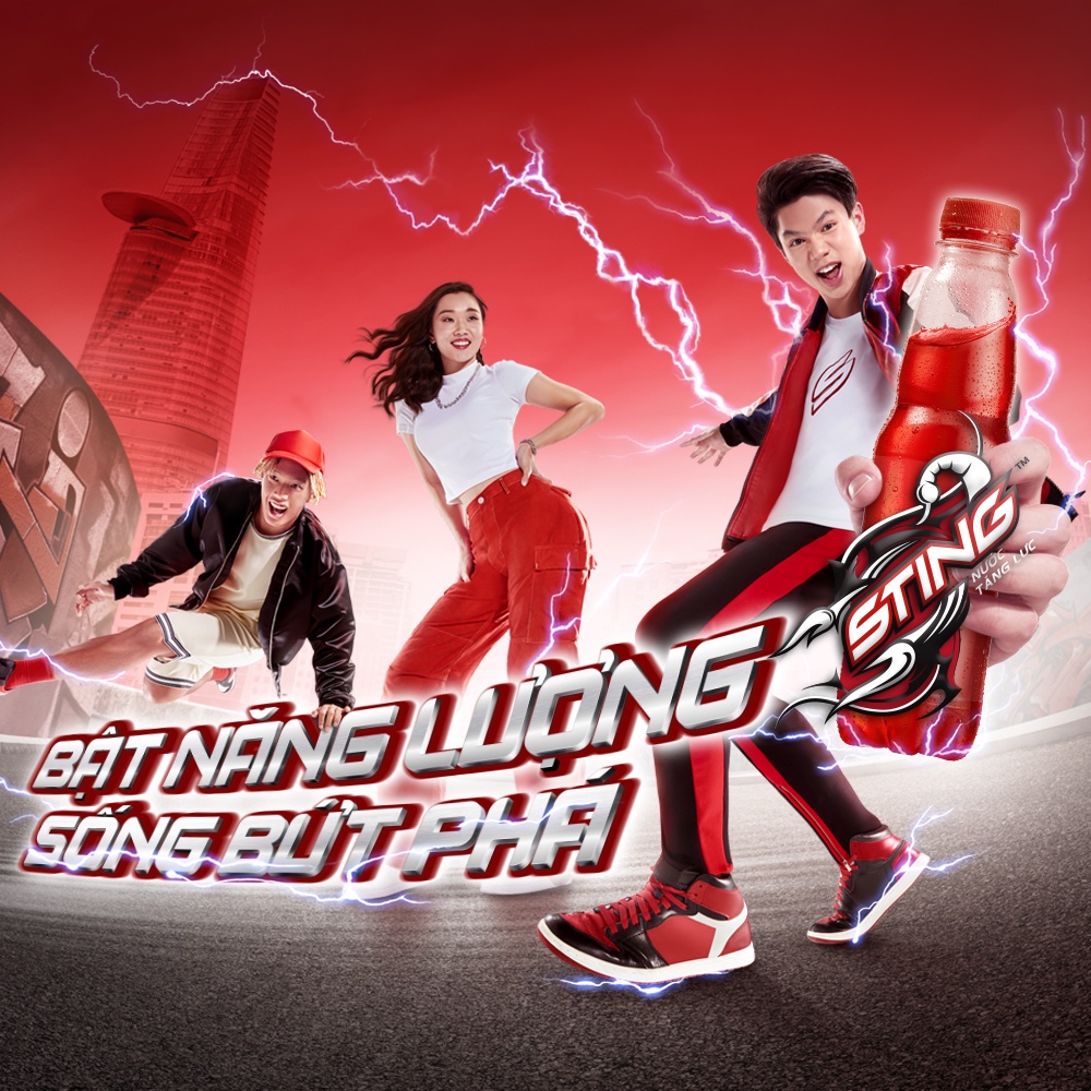 Thùng 24 Chai Nước Tăng Lực Sting Dâu