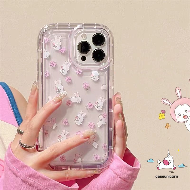 Ốp Điện Thoại Tpu Mềm Trong Suốt Chống Sốc In Hình Thỏ Cho IPhone 7Plus 8Plus XR 11 14 13 12 Pro MAX 6 6S Plus X XS MAX