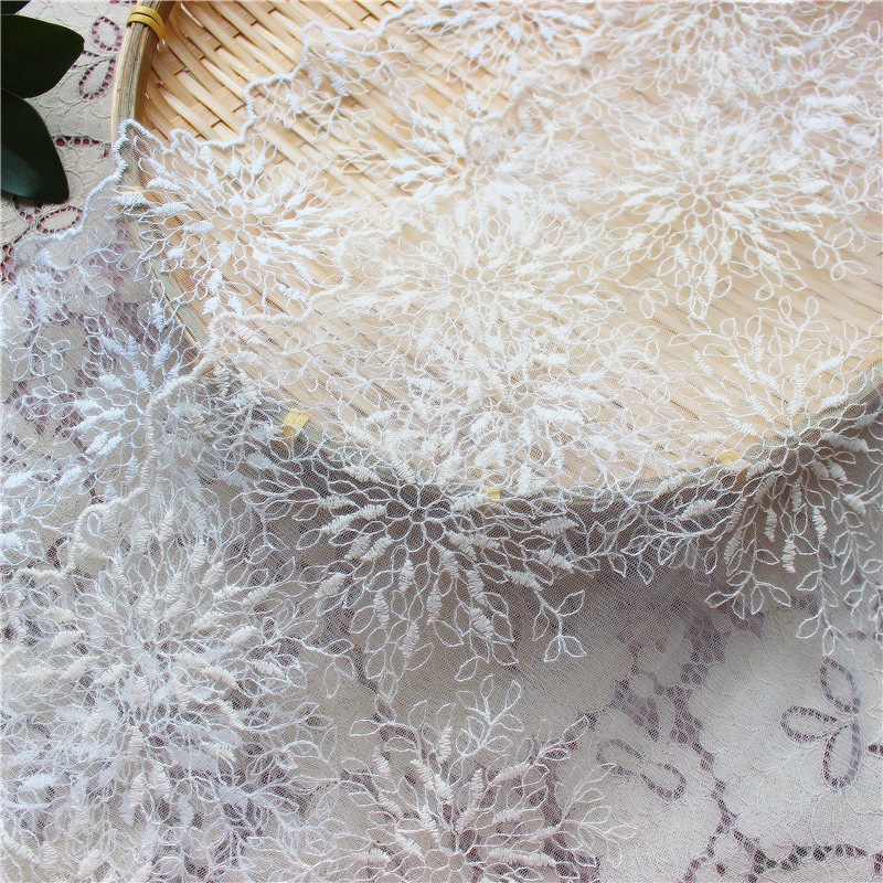 Cuộn Vải Ren Trắng Dài 30CM Dài 1 Yard Dùng Để May Đồ Thủ Công