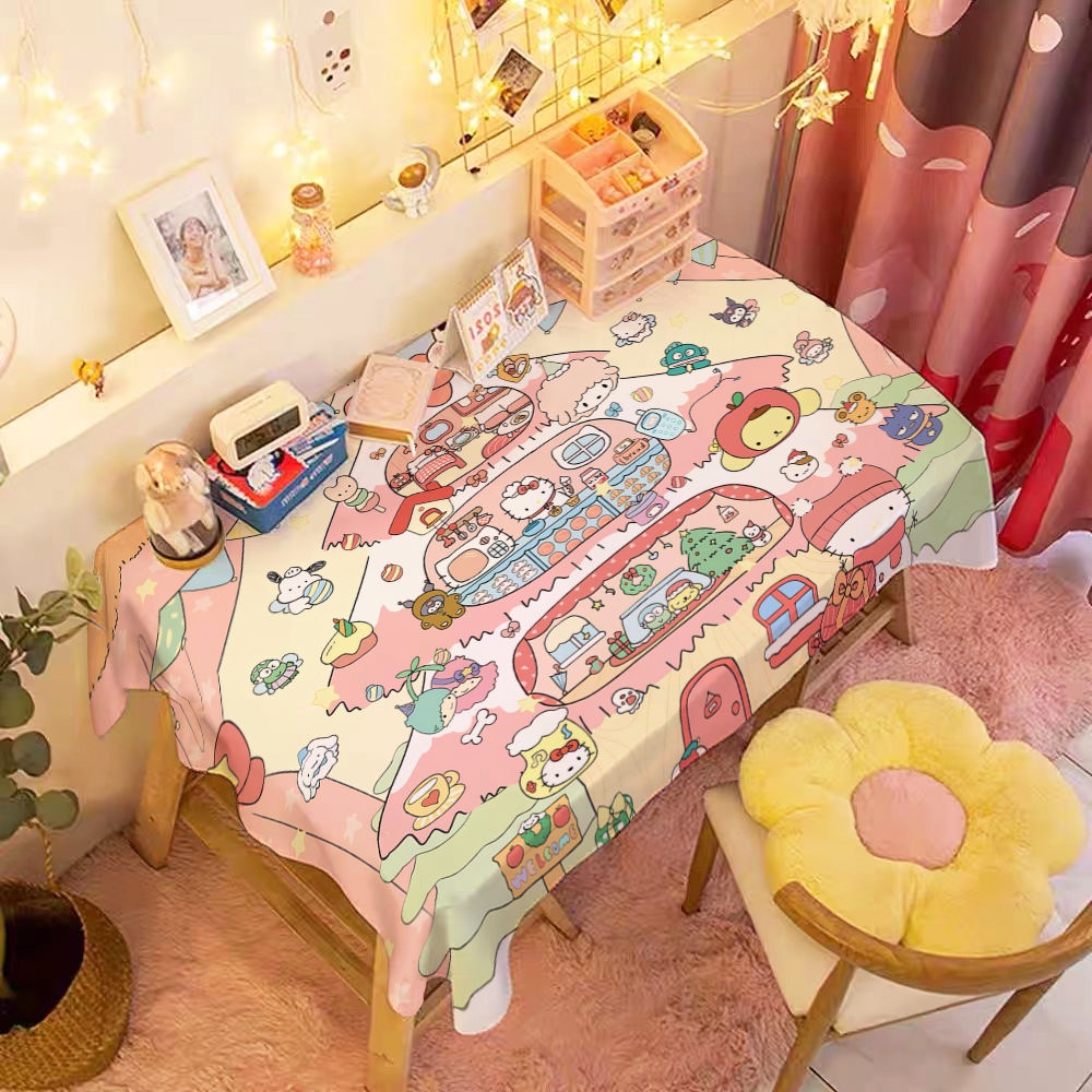 Khăn Trải Bàn Họa Tiết Hoạt Hình Chó Cinnamon Đáng Yêu