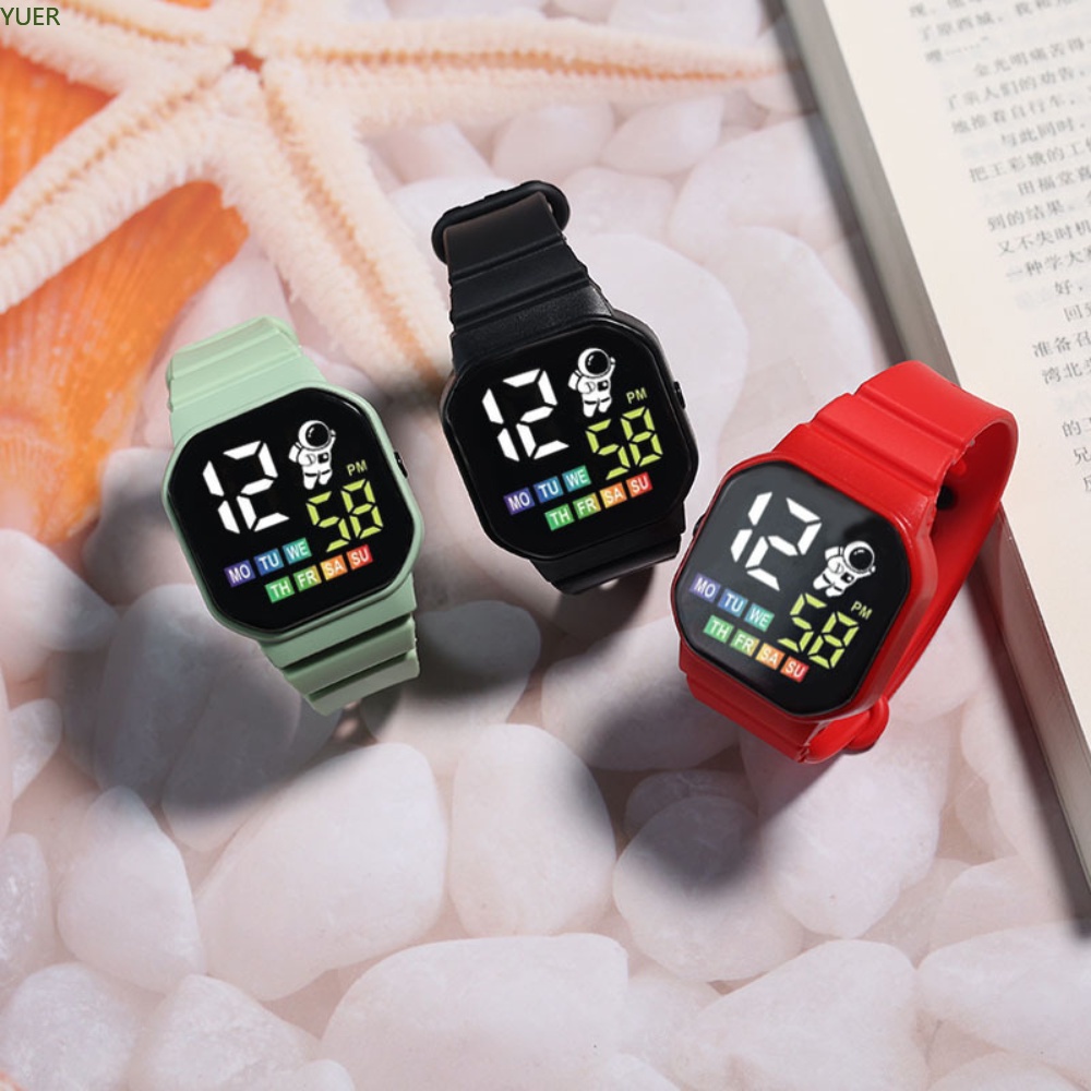 Đồng Hồ Điện Tử D1 Chống Thấm Nước Mặt Vuông Có Đèn LED Phong Cách Hàn Quốc Thời Trang Cho Học Sinh C3-17