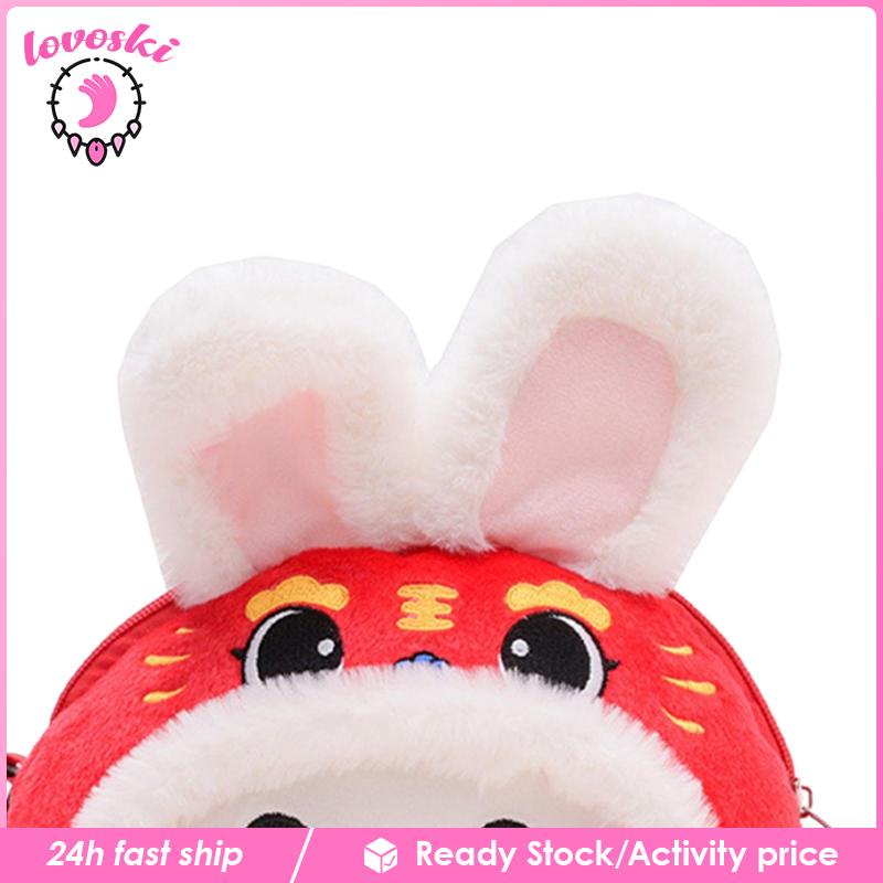 Túi Xách Đeo Vai Hình Thỏ 3D Bằng Vải Lông Cho Nữ