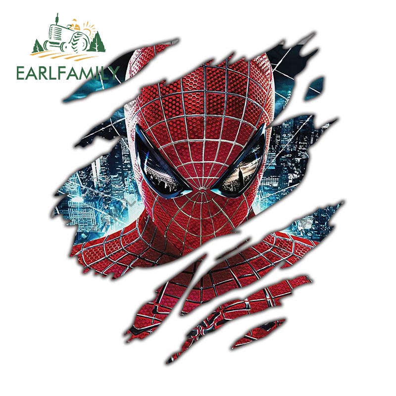 Earlfamily Hình Dán 13Cmx11.4Cm marvel spiderman hulk iron man Giọt Nước Họa Tiết graffiti Sáng Tạo Chống Trầy Xước Trang Trí Xe rv